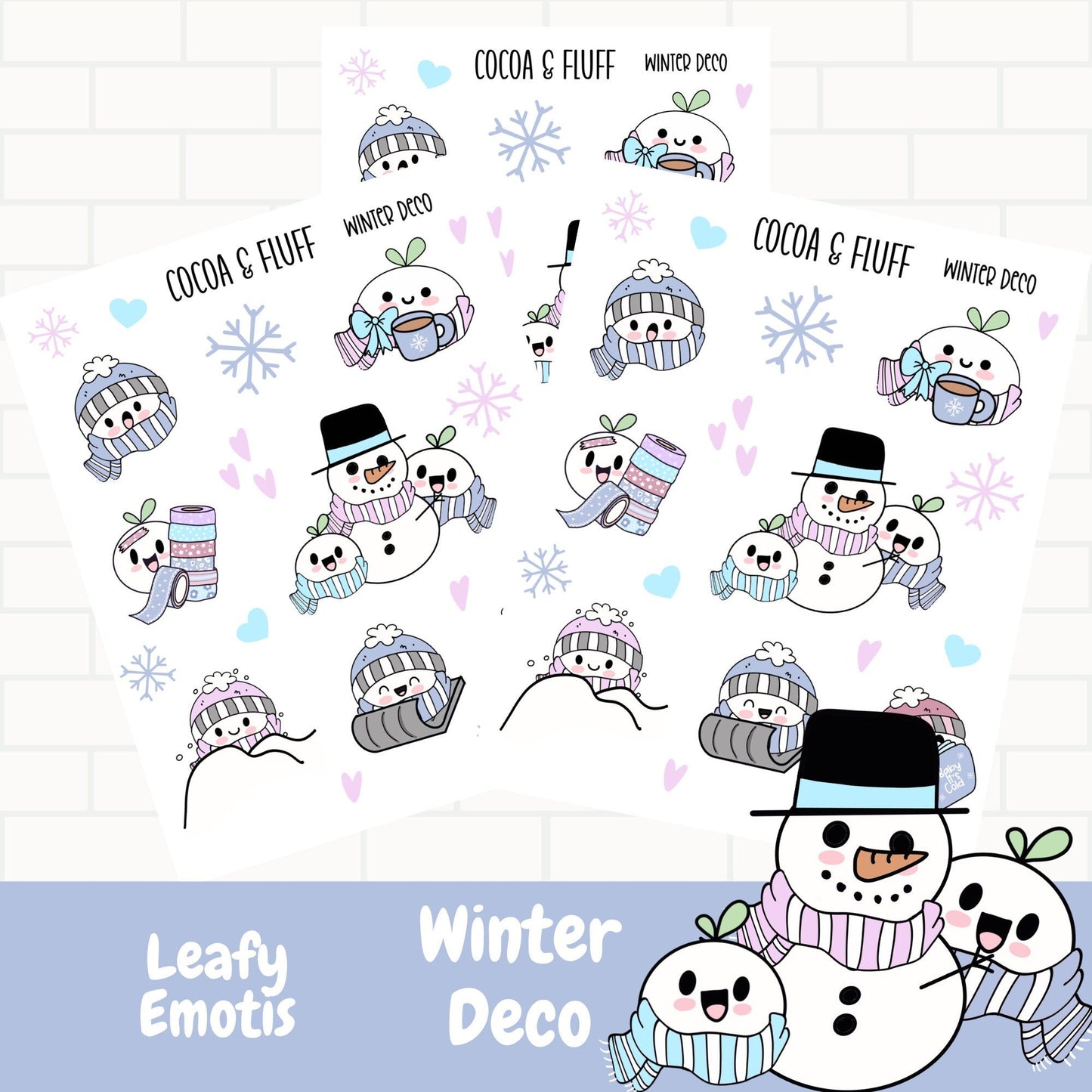 Winter Leafy Deco Sticker Sheet