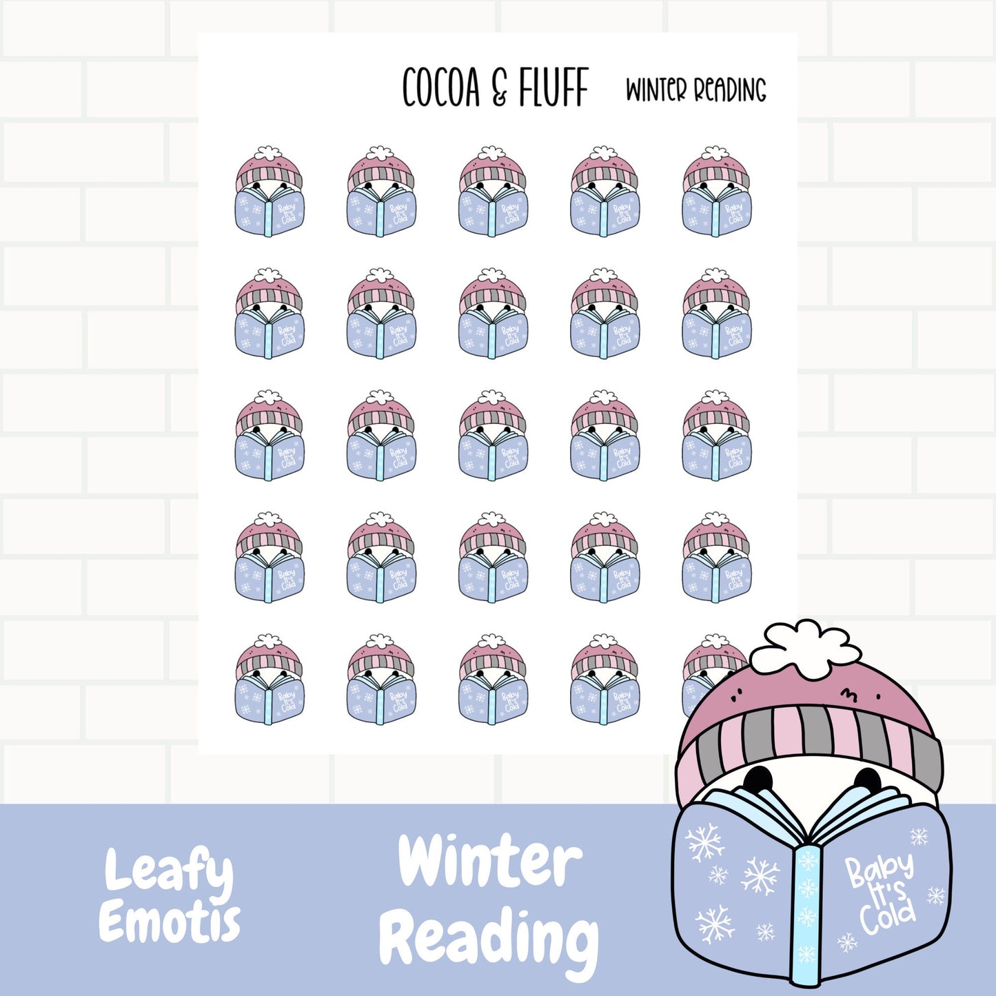 Winter Reading Leafy Planner Icons