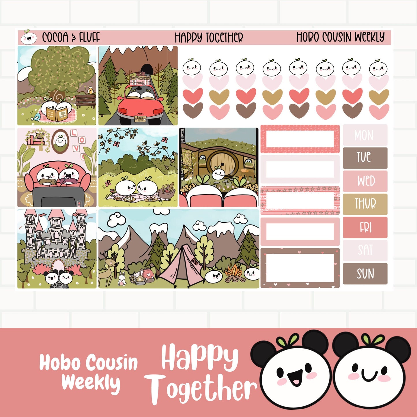 Happy Together Hobonichi Cousin Weekly Sticker Kit