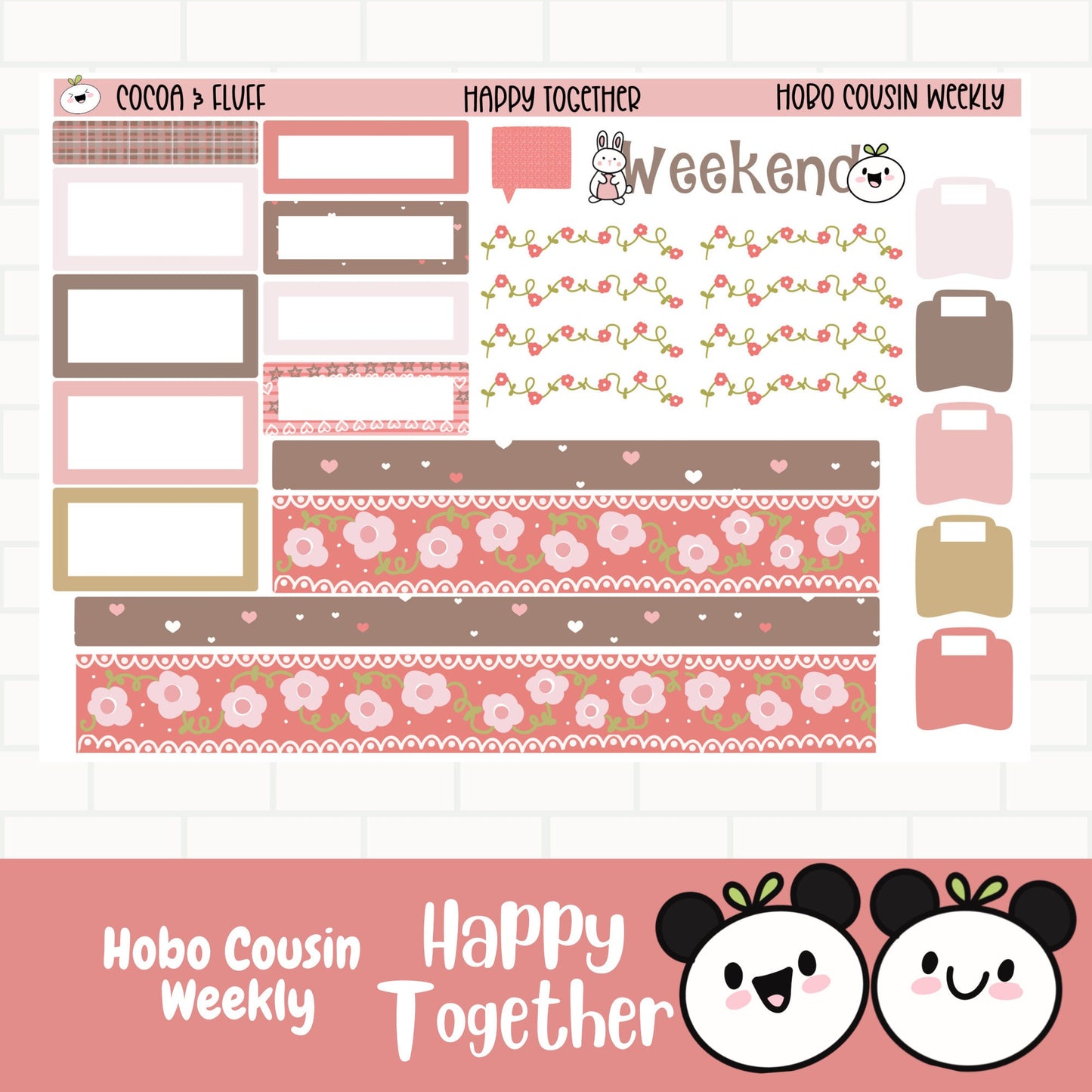 Happy Together Hobonichi Cousin Weekly Sticker Kit