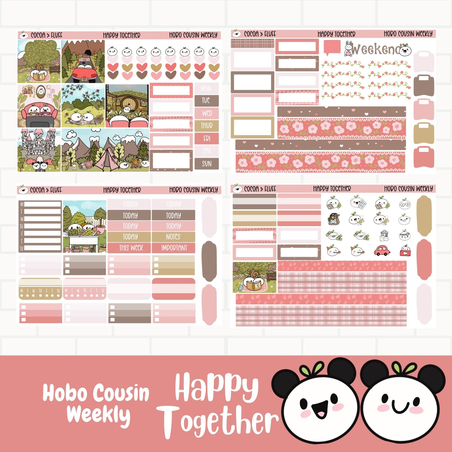 Happy Together Hobonichi Cousin Weekly Sticker Kit