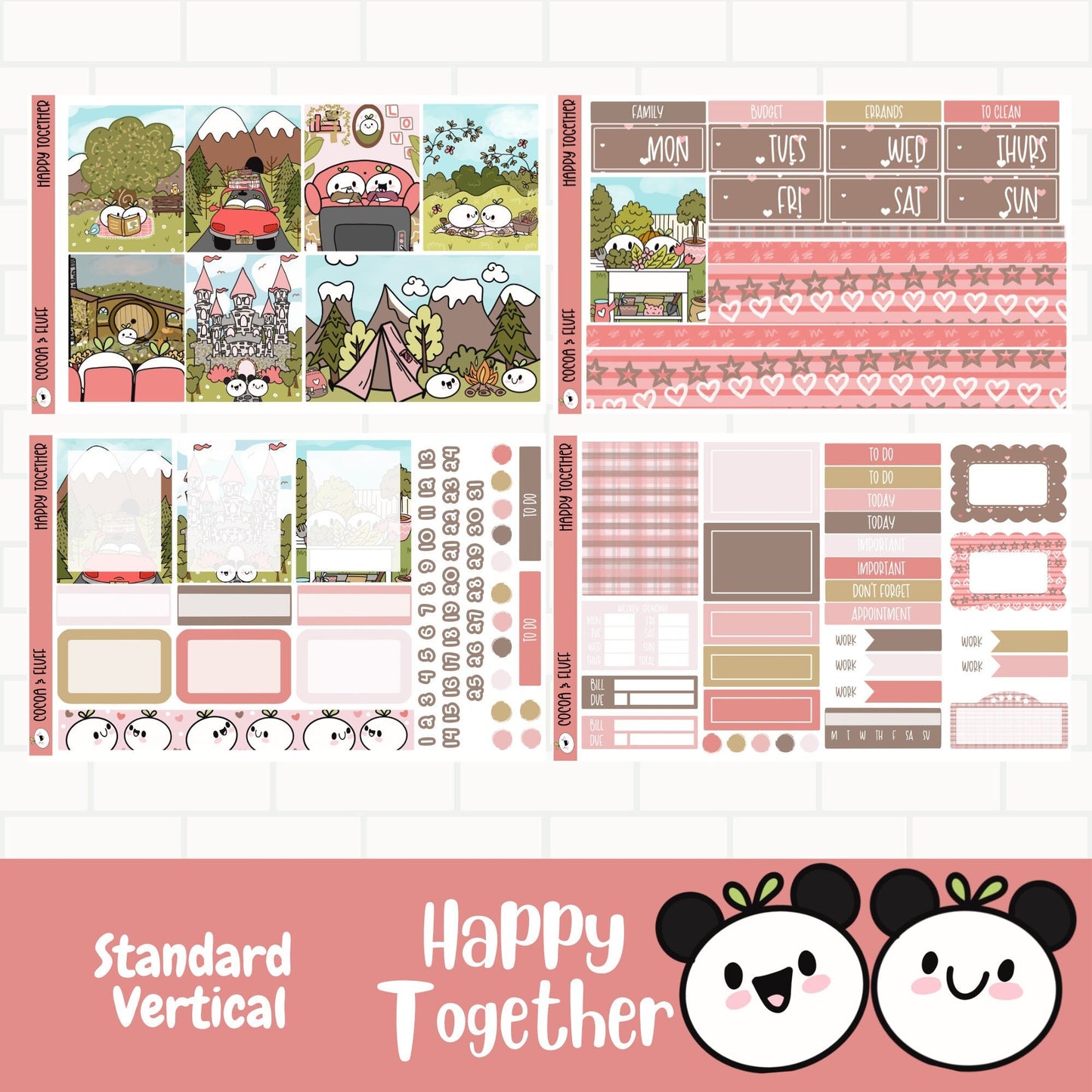 Happy Together Standard Vertical Weekly Sticker Kit