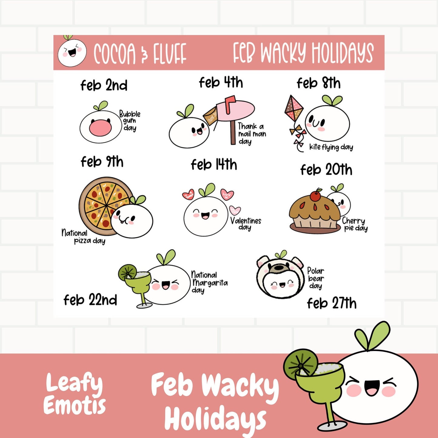 Wack Holidays Leafy Planner Icons
