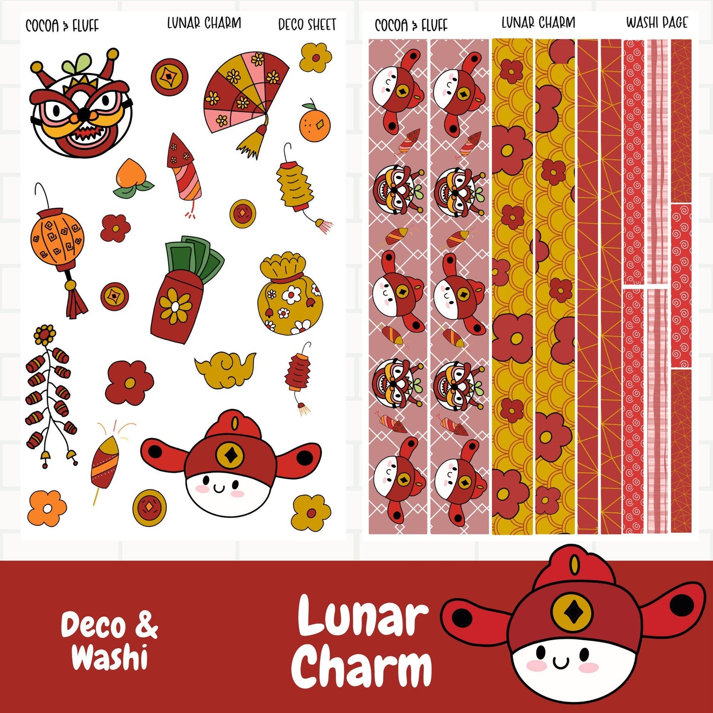 Lunar Charm Leafy Deco Sticker Bundle