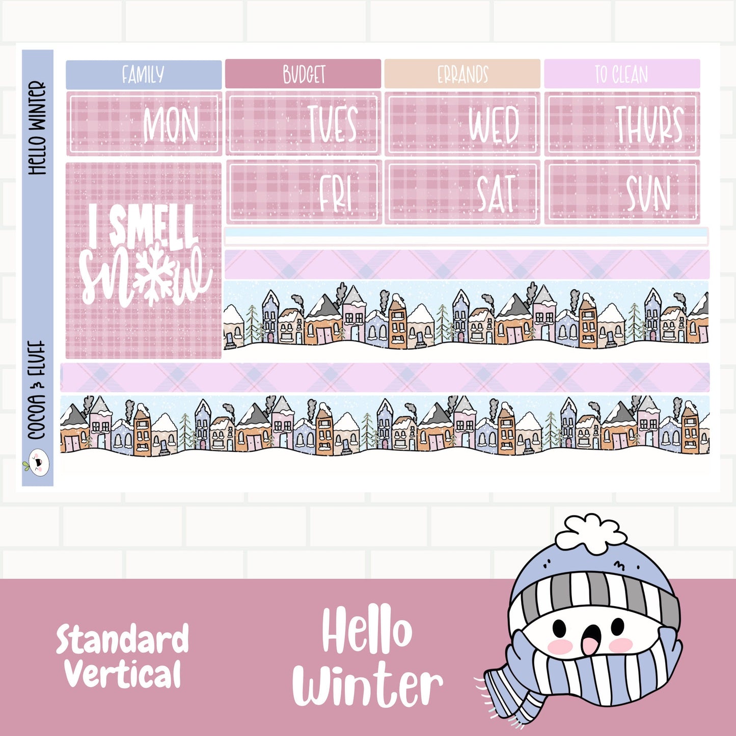 Hello Winter Standard Vertical Weekly Sticker Kit