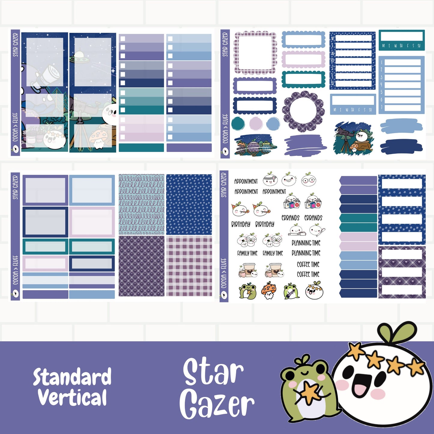 Star Gazer Standard Vertical Weekly Sticker Kit