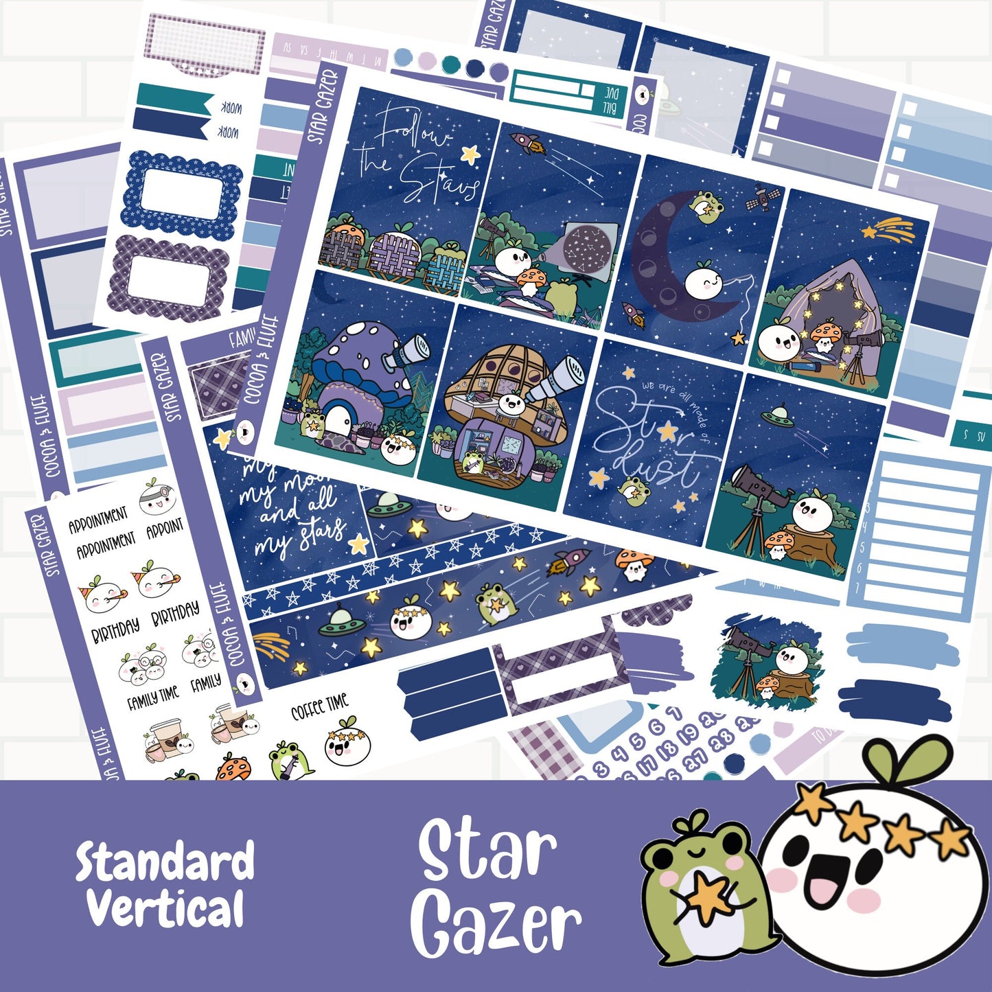 Star Gazer Standard Vertical Weekly Sticker Kit