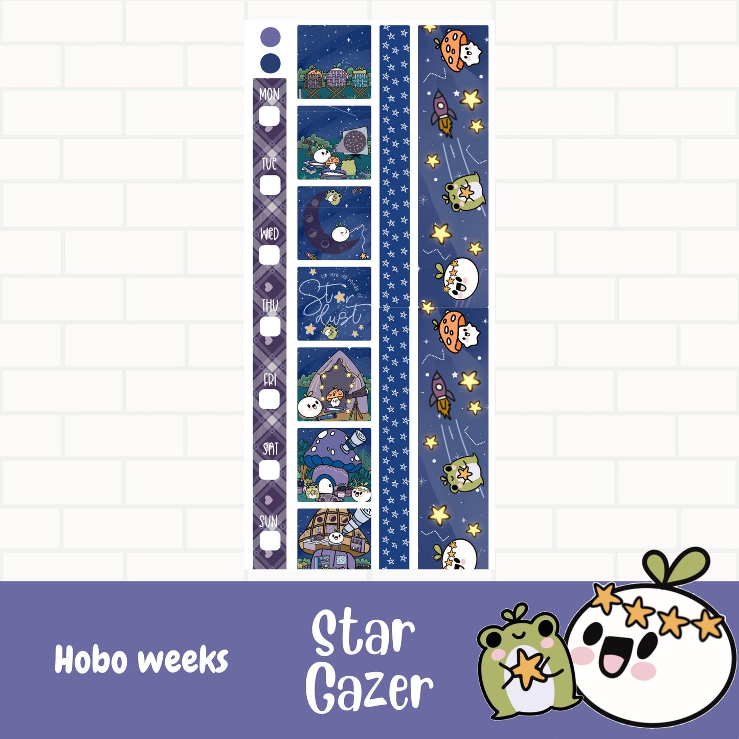 Star Gazer Hobonichi Weeks Weekly Sticker Kit