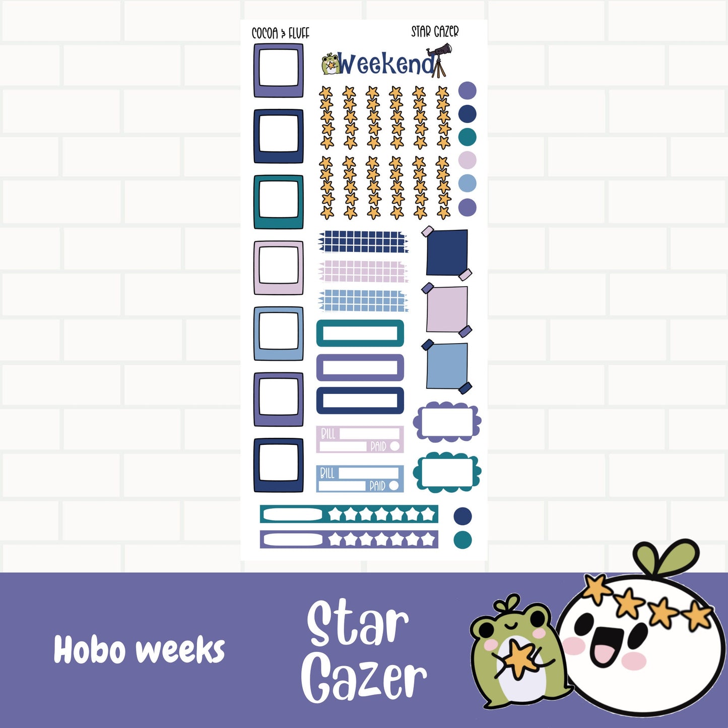 Star Gazer Hobonichi Weeks Weekly Sticker Kit