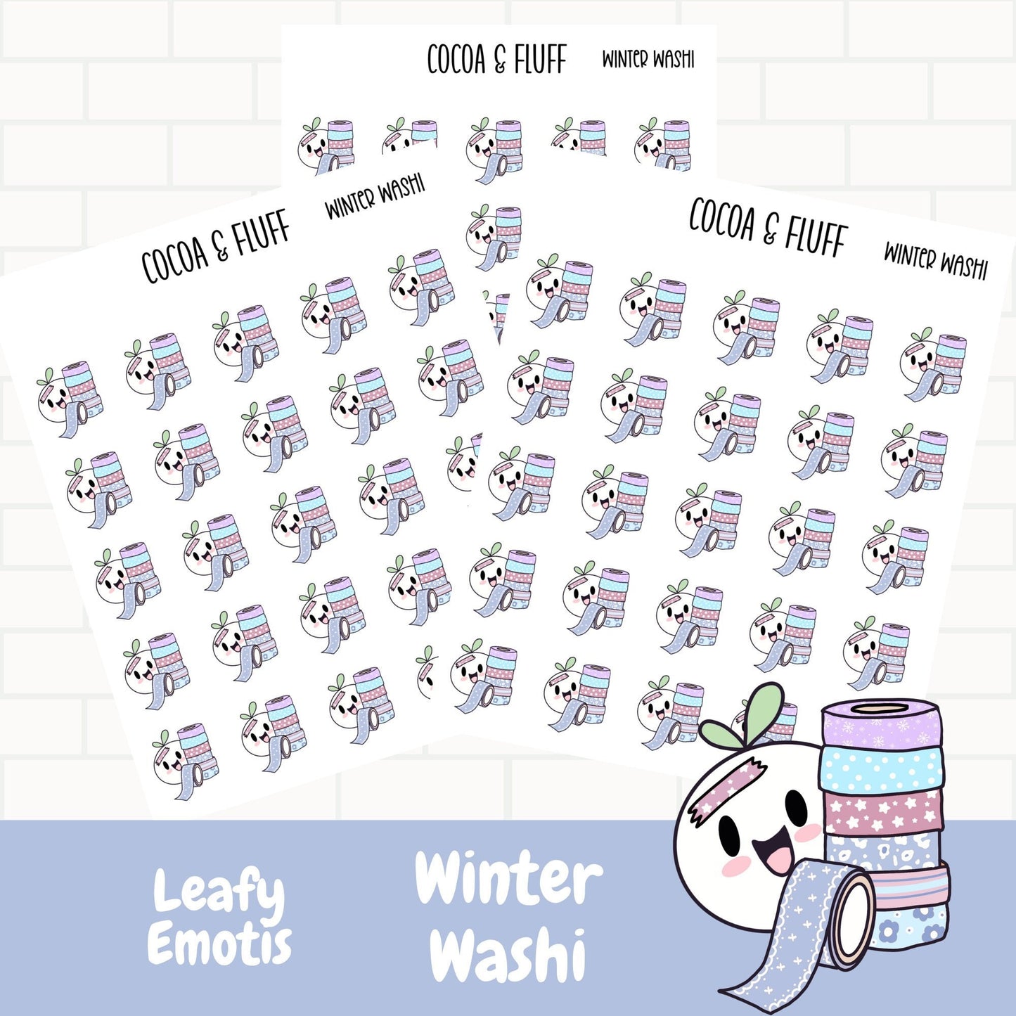 Winter Washi Tape Leafy Planner Icons