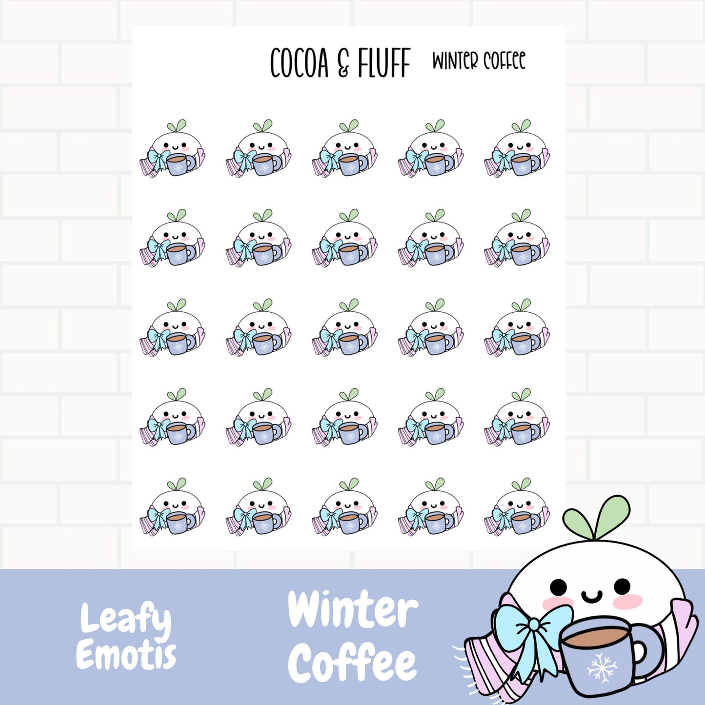 Winter Coffee Leafy Planner Icons