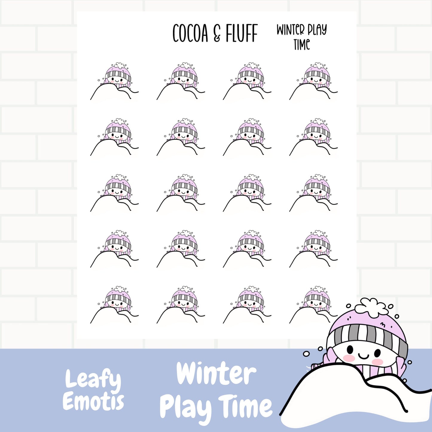 Playing In The Snow Leafy Planner Icons