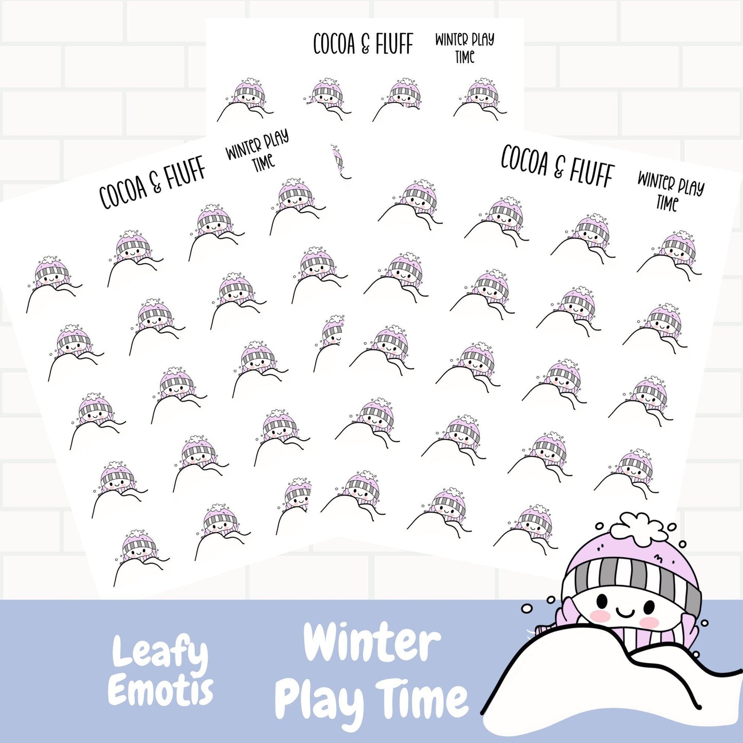 Playing In The Snow Leafy Planner Icons