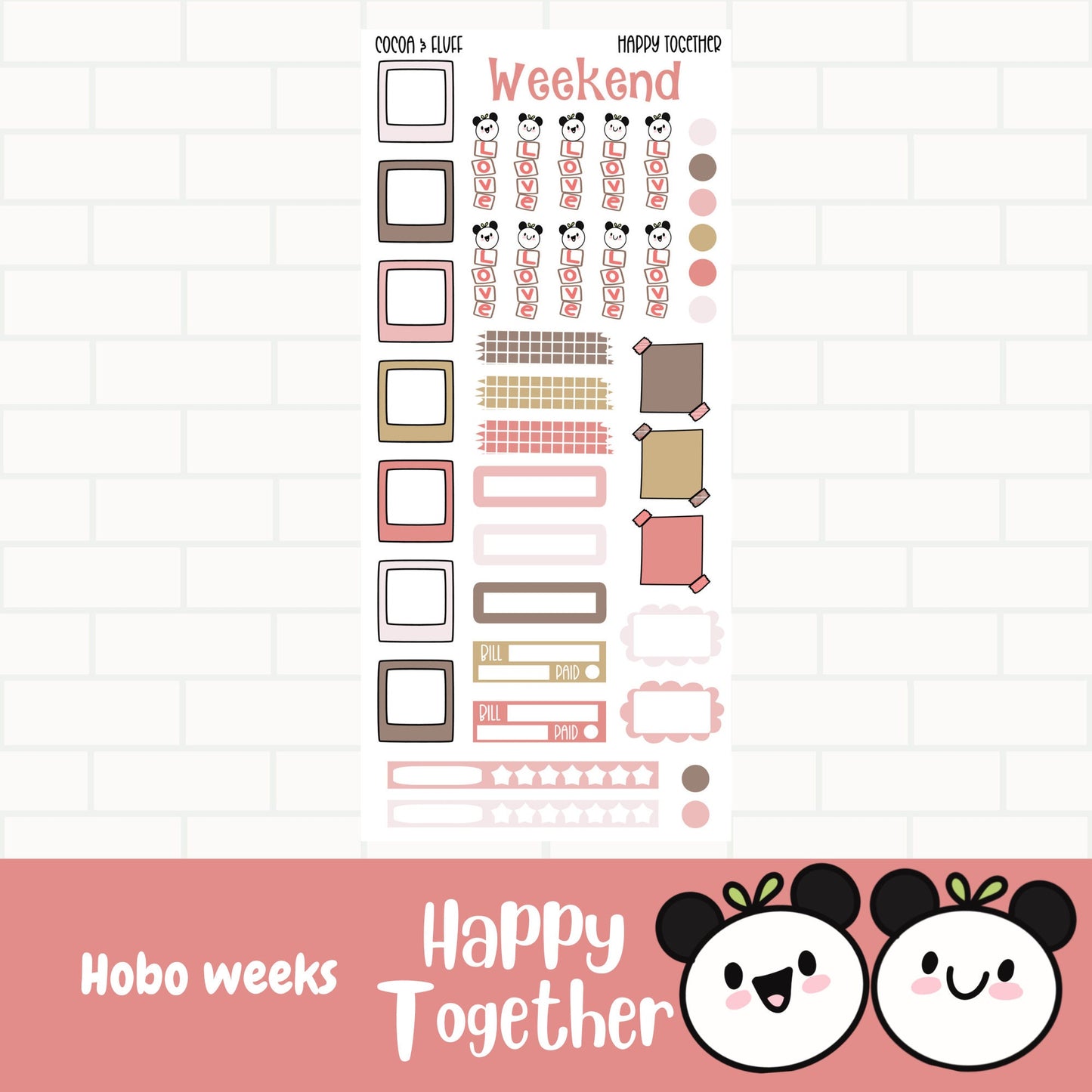 Happy Together Hobonichi Weeks Weekly Planner Stickers