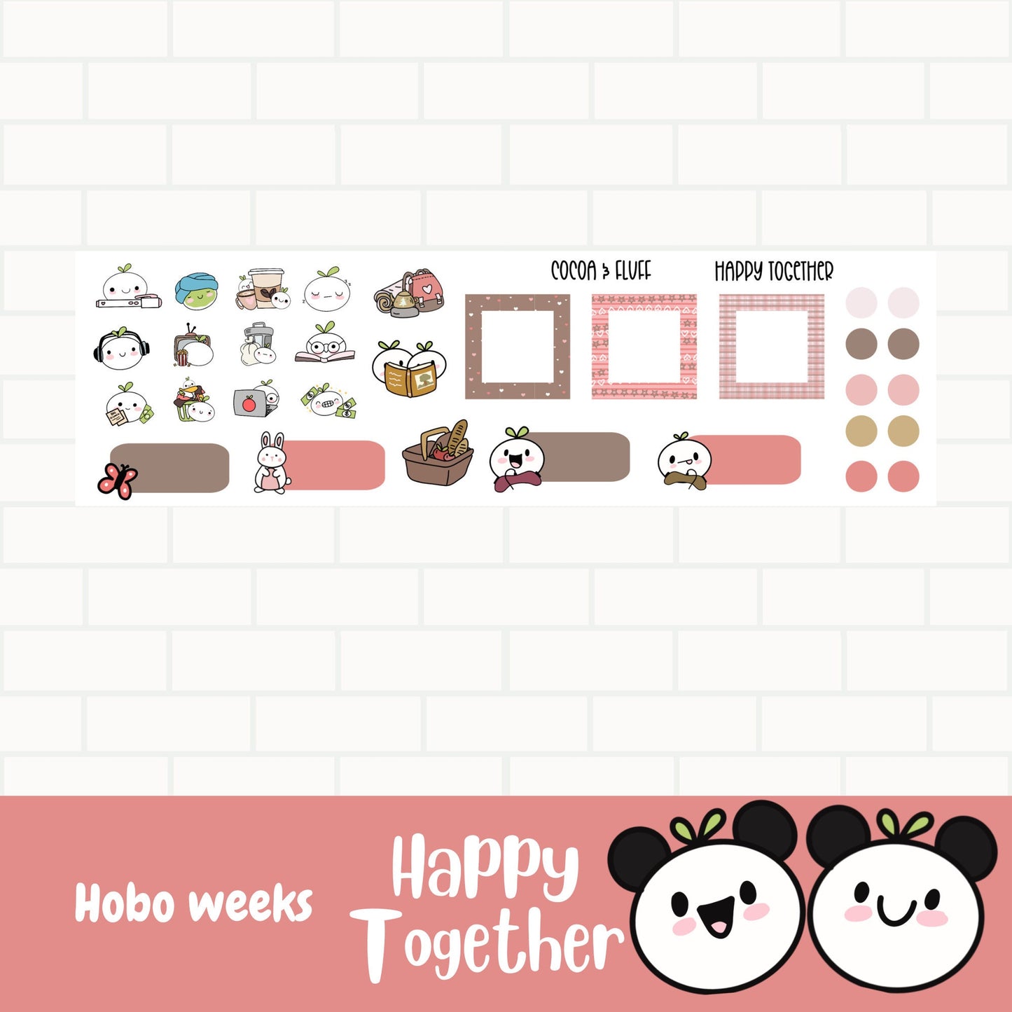 Happy Together Hobonichi Weeks Weekly Planner Stickers