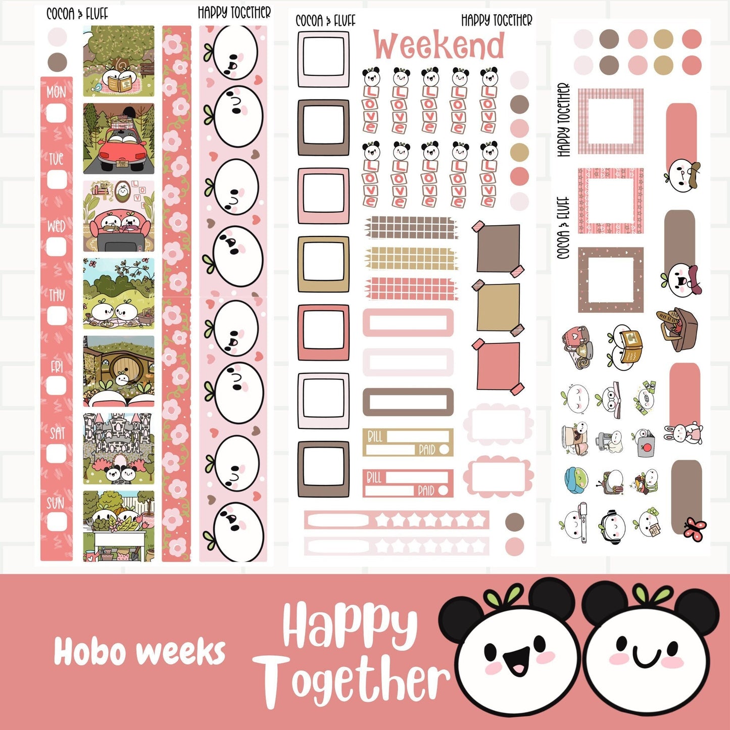 Happy Together Hobonichi Weeks Weekly Planner Stickers