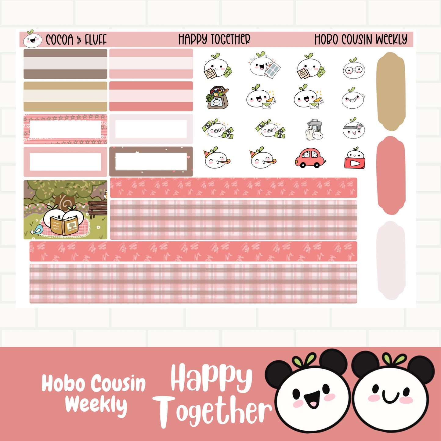Happy Together Hobonichi Cousin Weekly Sticker Kit