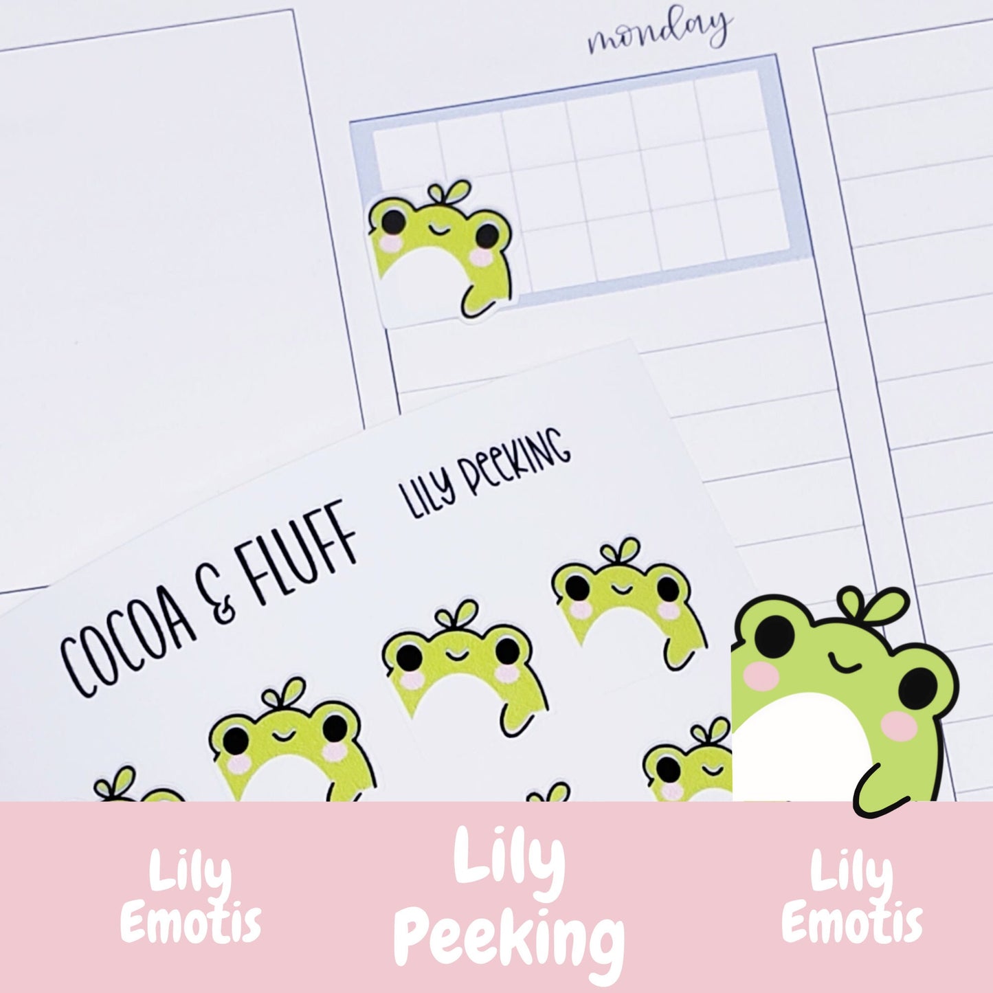 Lily Peeking Box Edger Planner Icons