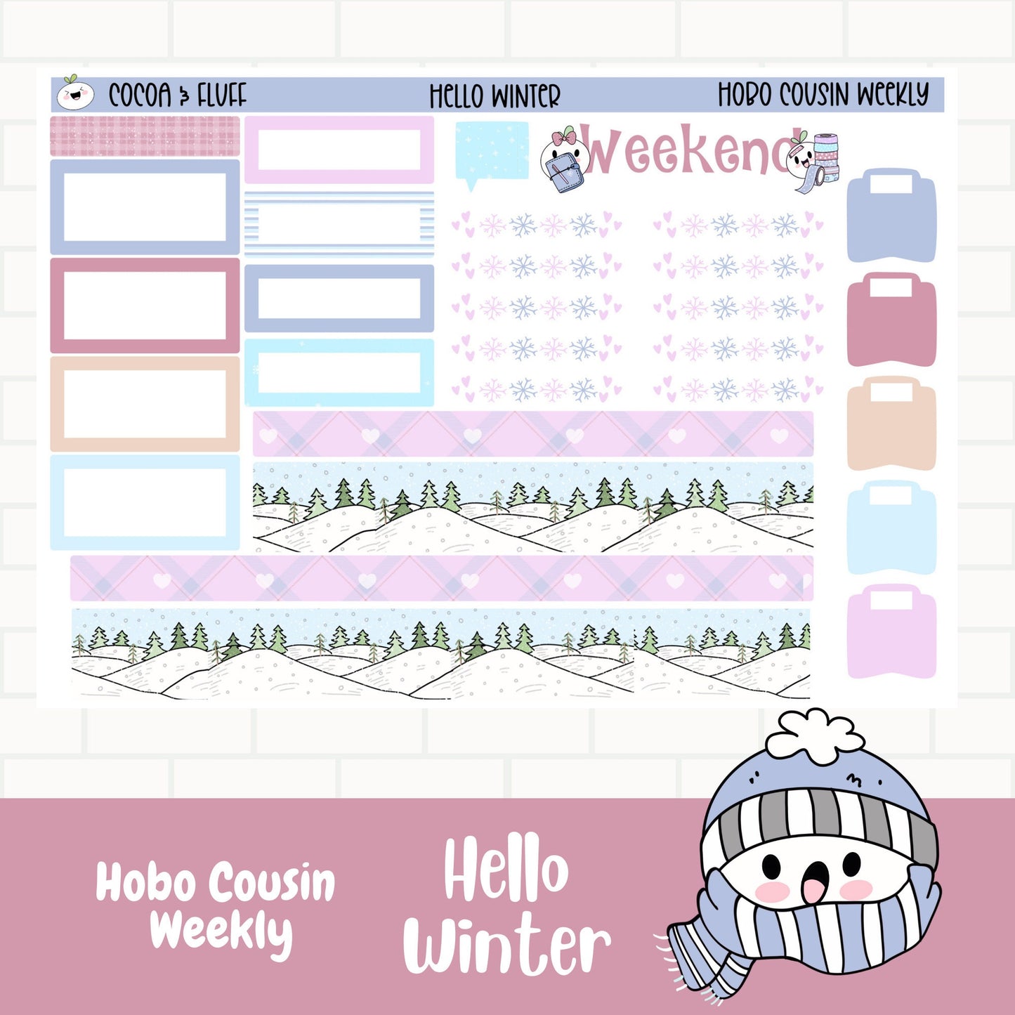 Hello Winter Hobonichi Cousin Weekly Sticker Kit
