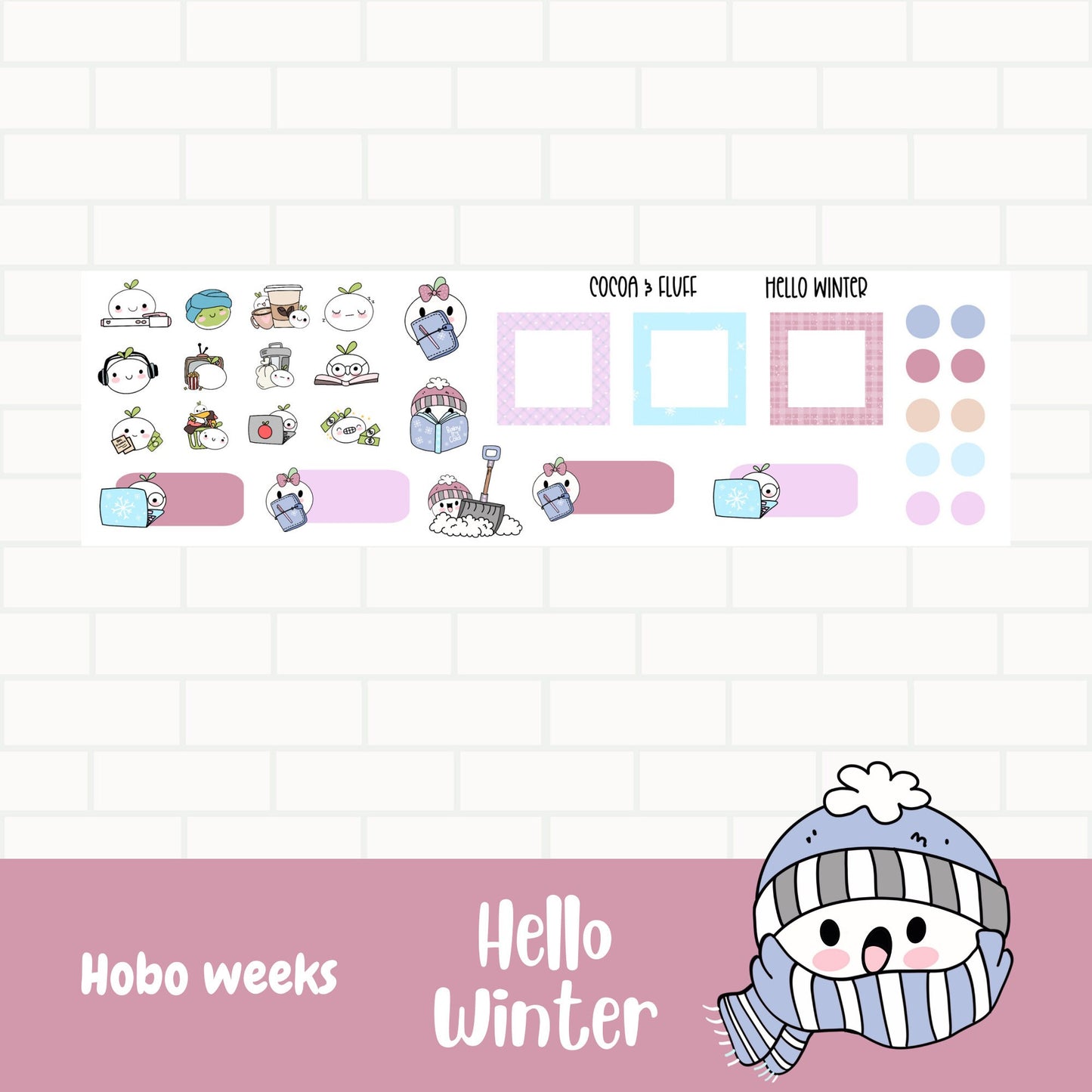 Hello Winter Hobonichi Weeks Weekly Planner Stickers
