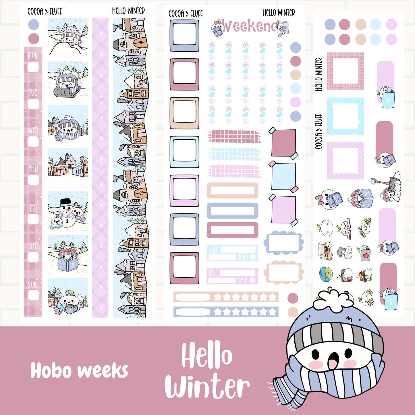 Hello Winter Hobonichi Weeks Weekly Planner Stickers
