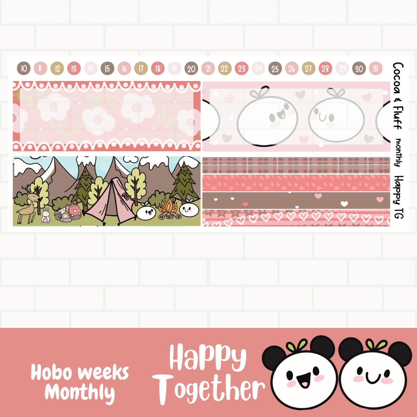 Happy Together Hobonichi Weeks Monthly Planner Stickers