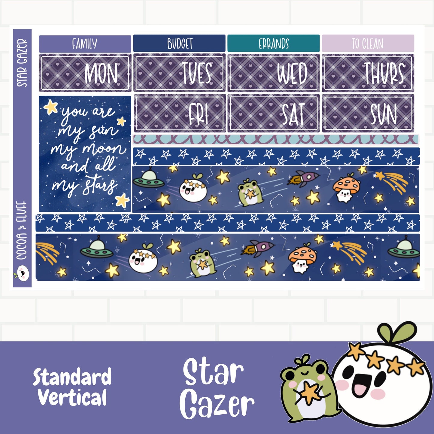 Star Gazer Standard Vertical Weekly Sticker Kit