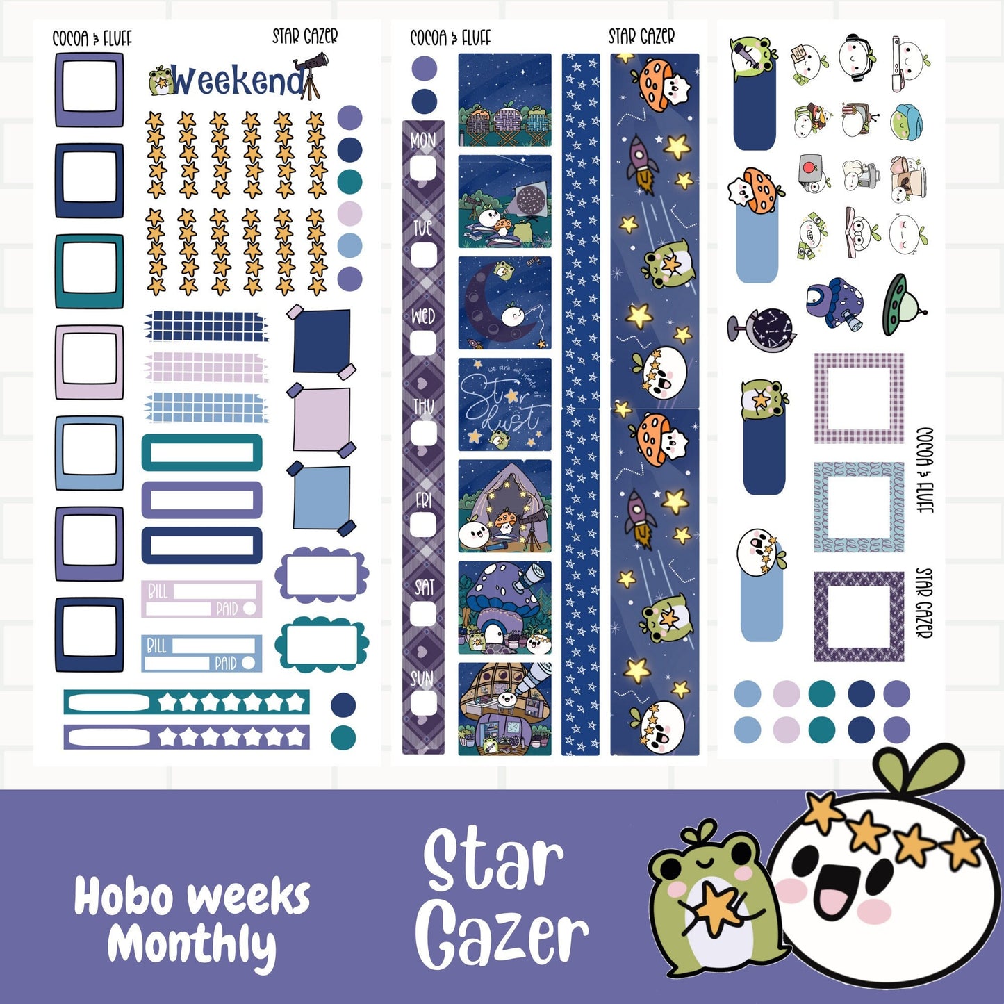 Star Gazer Hobonichi Weeks Weekly Sticker Kit