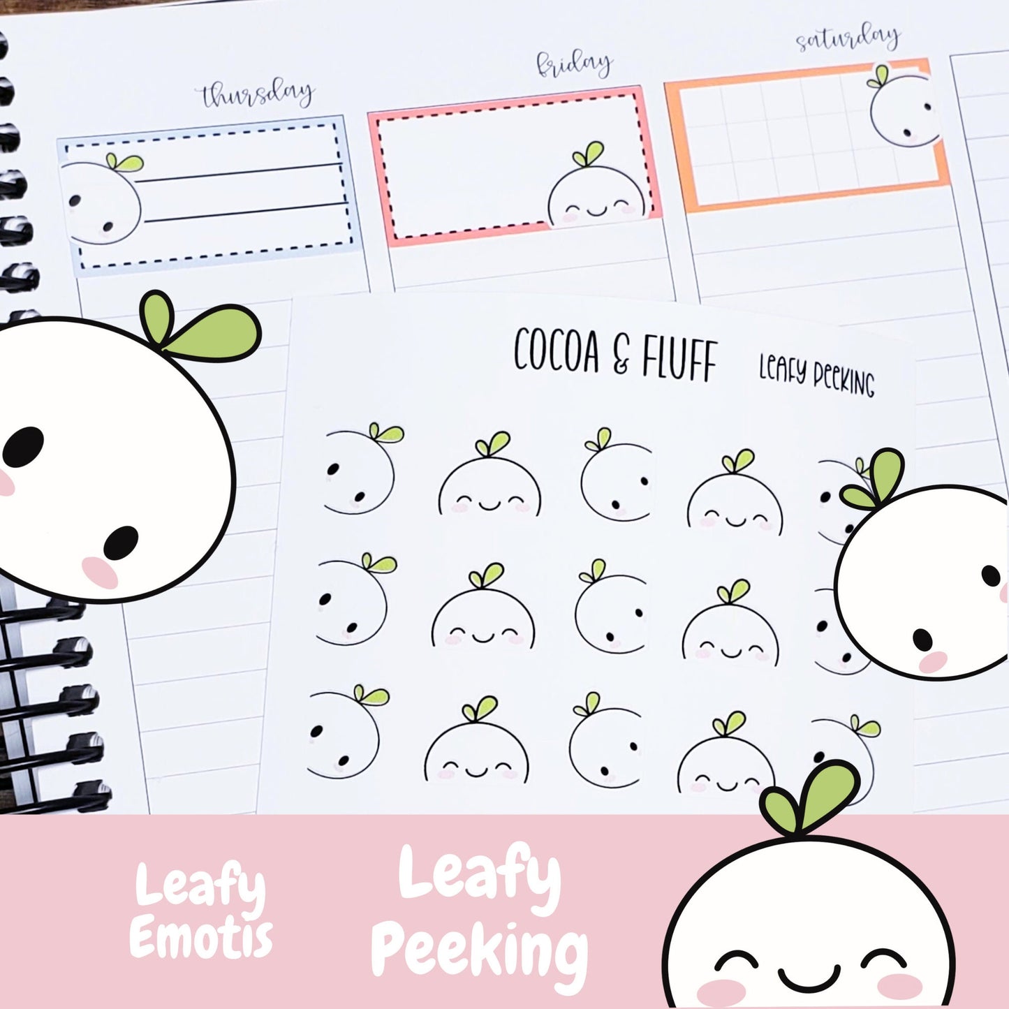 Leafy Peeking Box Edger Planner Icons