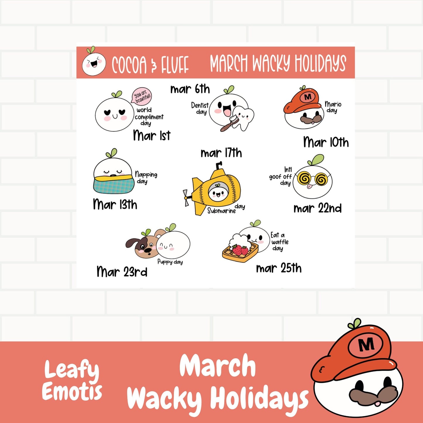 Wack Holidays Leafy Planner Icons