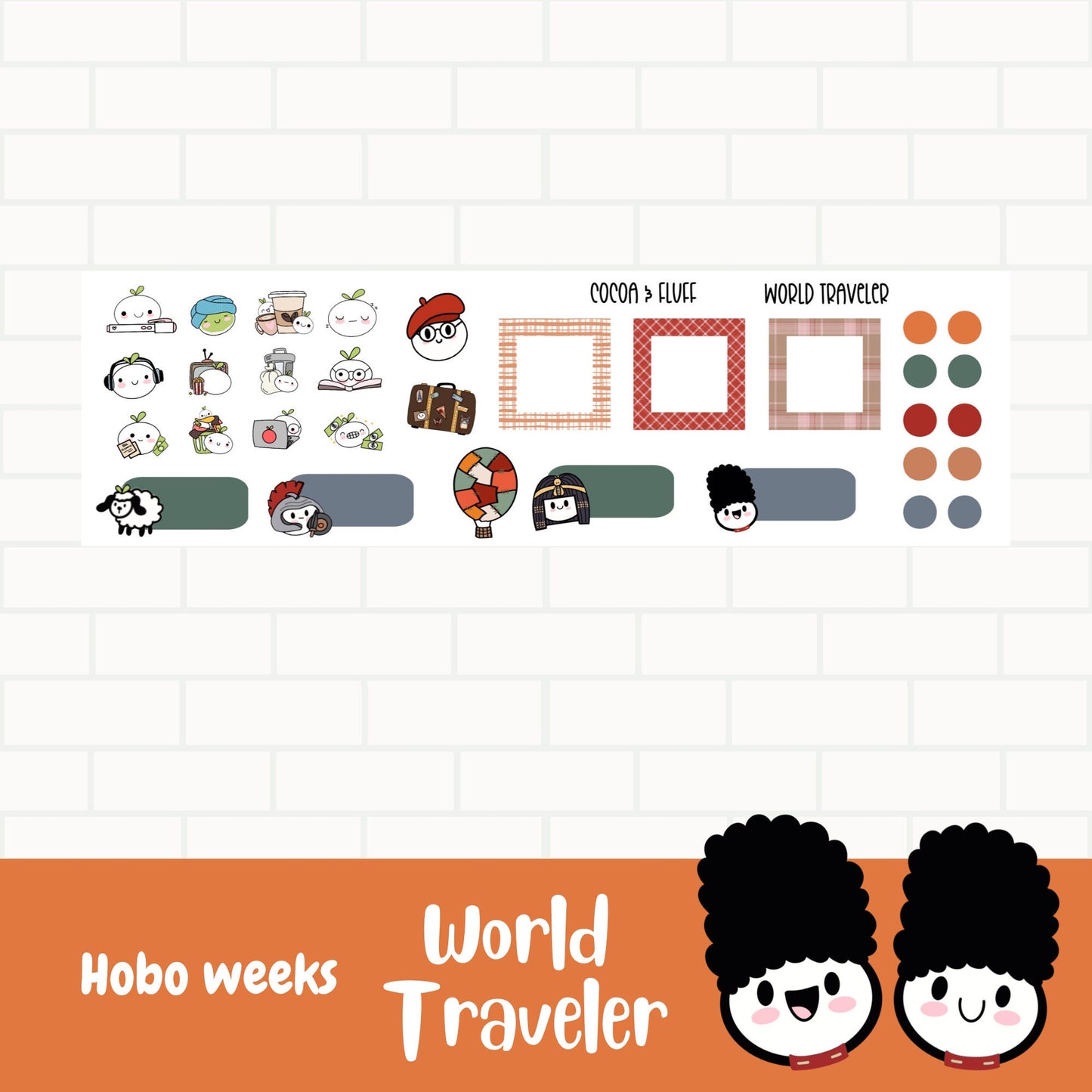World Traveler Hobonichi Weeks Weekly Sticker Kit