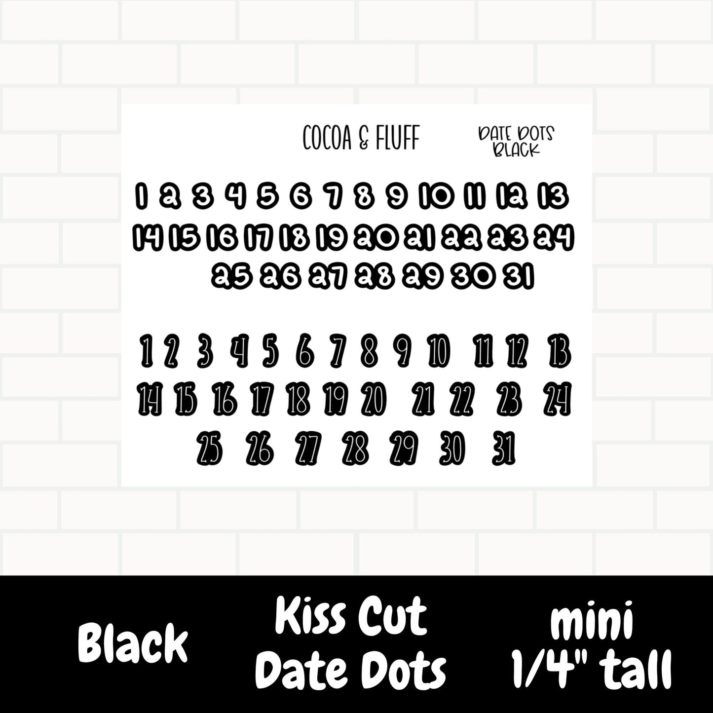 Color Filled Date Dots Planner Stickers