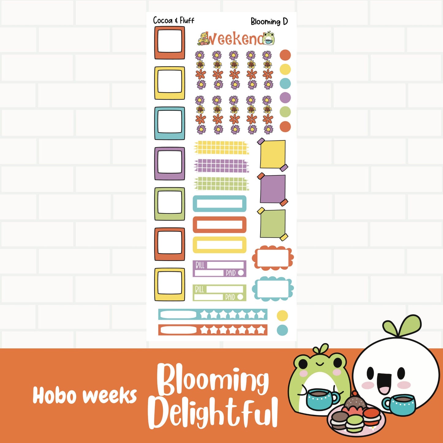 Blooming Delightful Hobonichi Weeks Weekly Sticker Kit