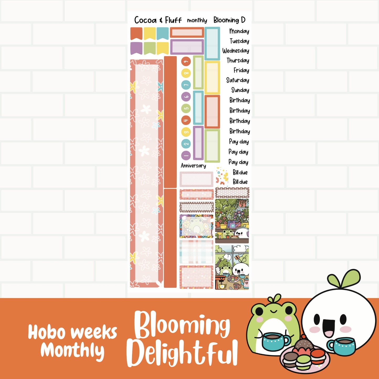 Blooming Delightful Hobonichi Weeks Monthly Sticker Kit