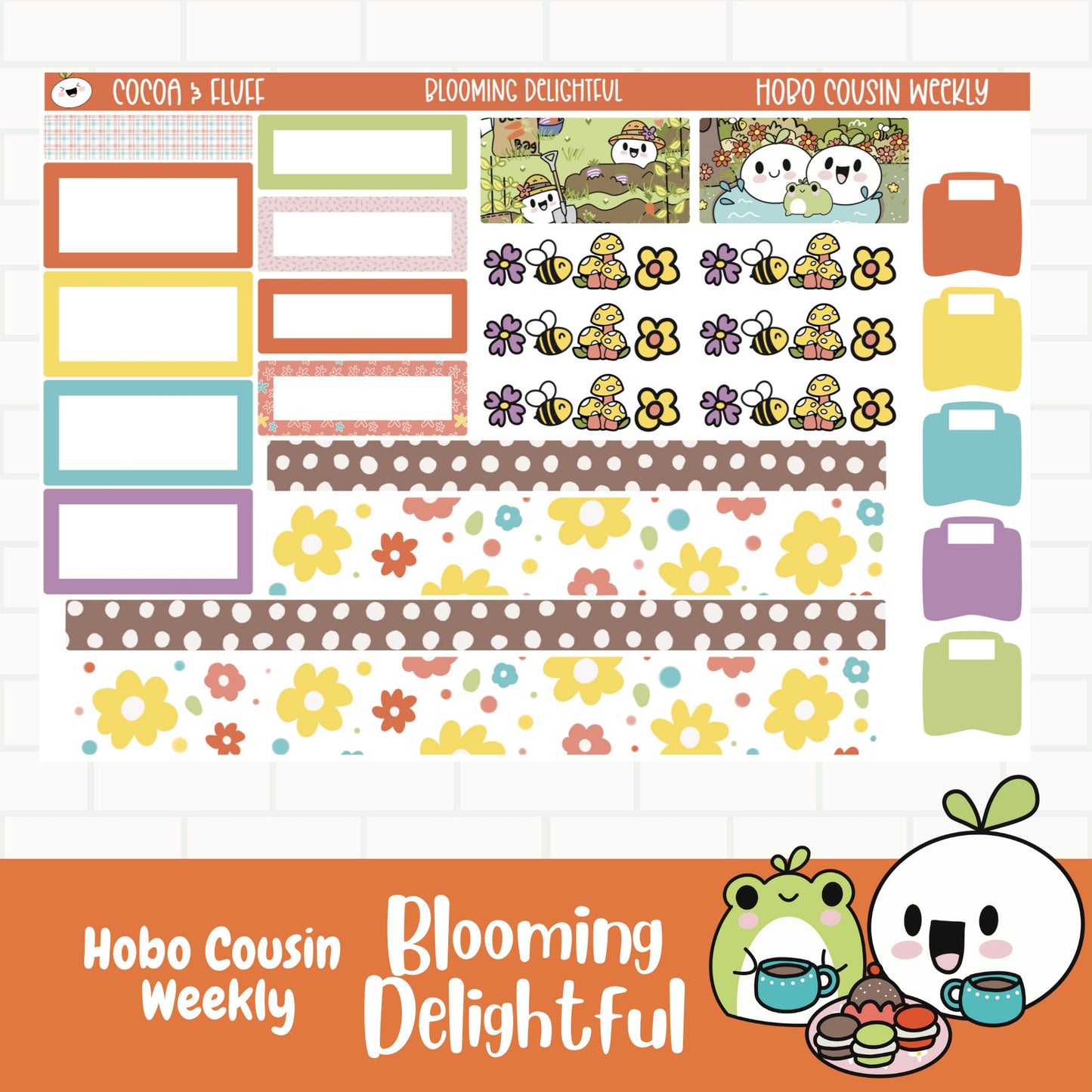 Blooming Delightful Hobonichi Cousin Weekly Sticker Kit
