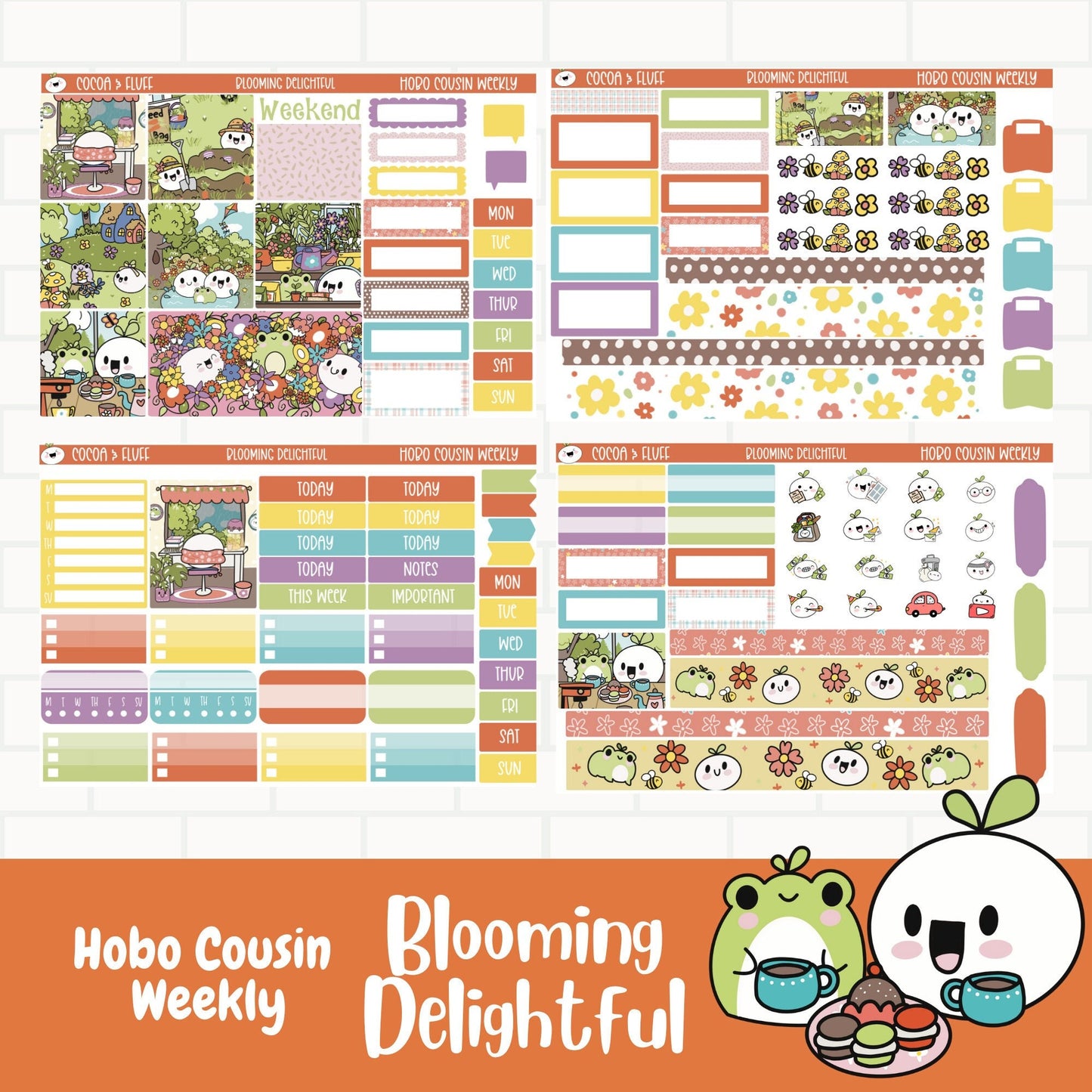 Blooming Delightful Hobonichi Cousin Weekly Sticker Kit
