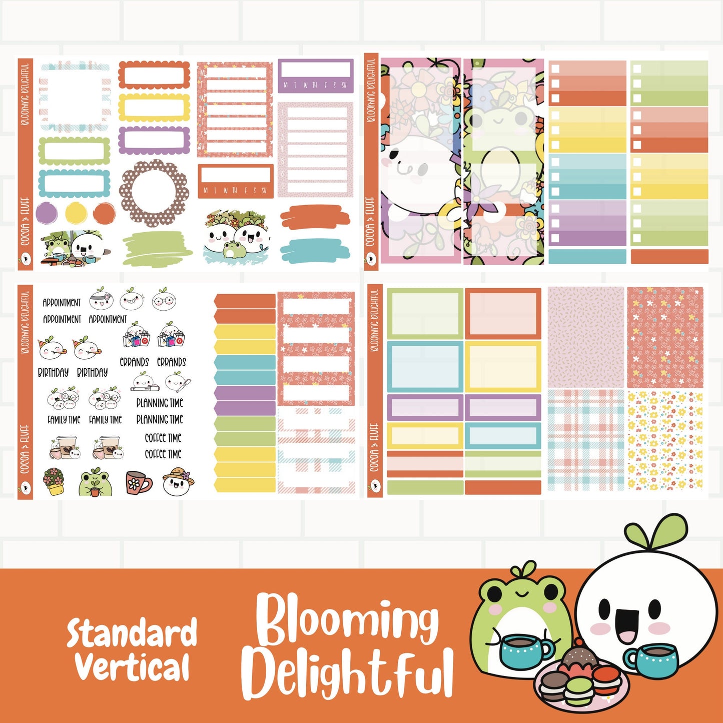 Blooming Delightful Standard Vertical Weekly Sticker Kit