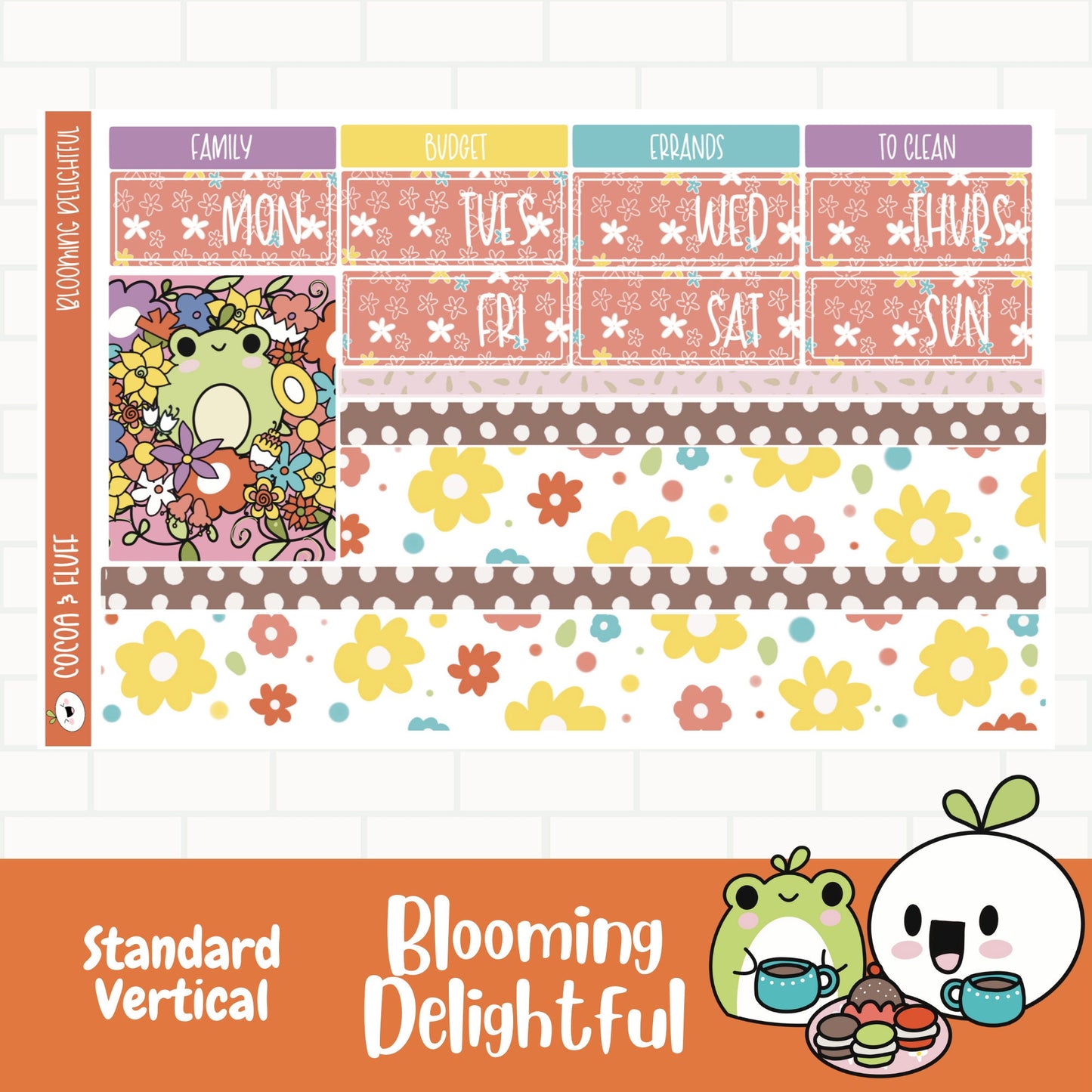 Blooming Delightful Standard Vertical Weekly Sticker Kit