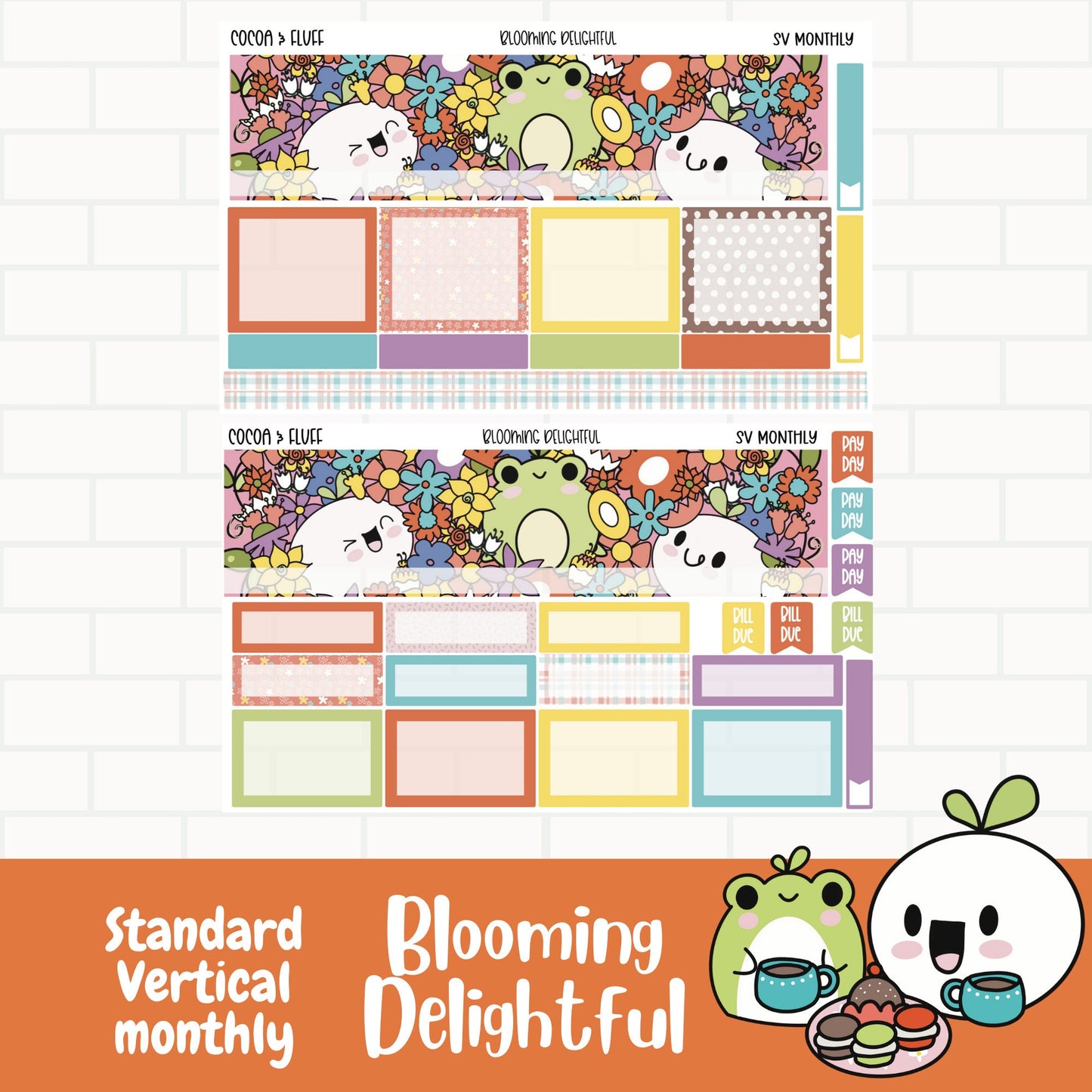 Blooming Delightful Standard Vertical Monthly Sticker Kit