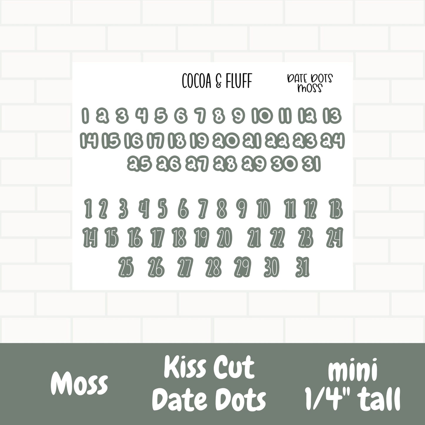 Color Filled Date Dots Planner Stickers