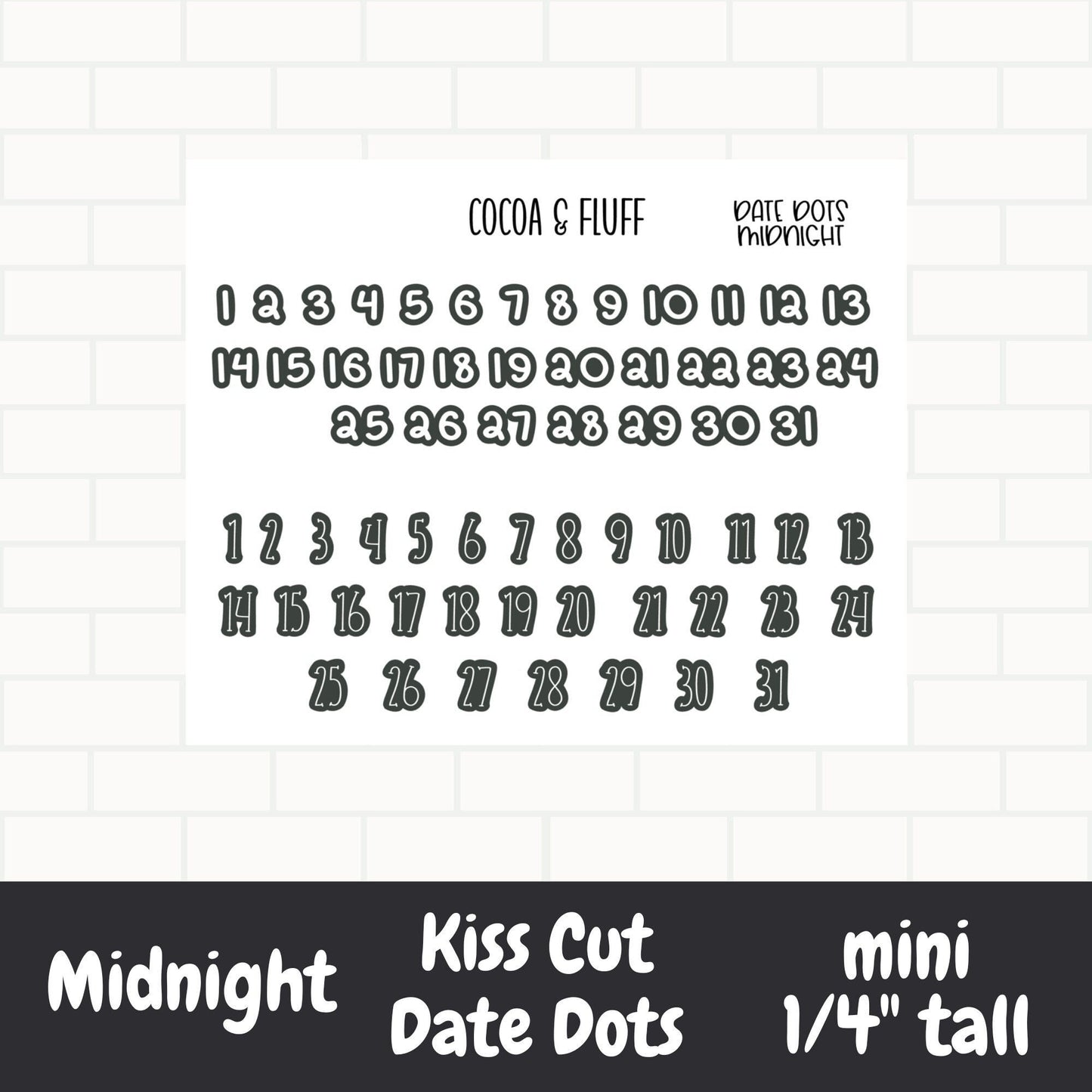 Color Filled Date Dots Planner Stickers
