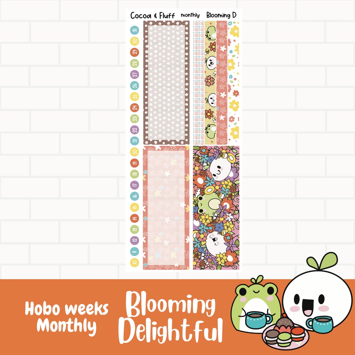 Blooming Delightful Hobonichi Weeks Monthly Sticker Kit