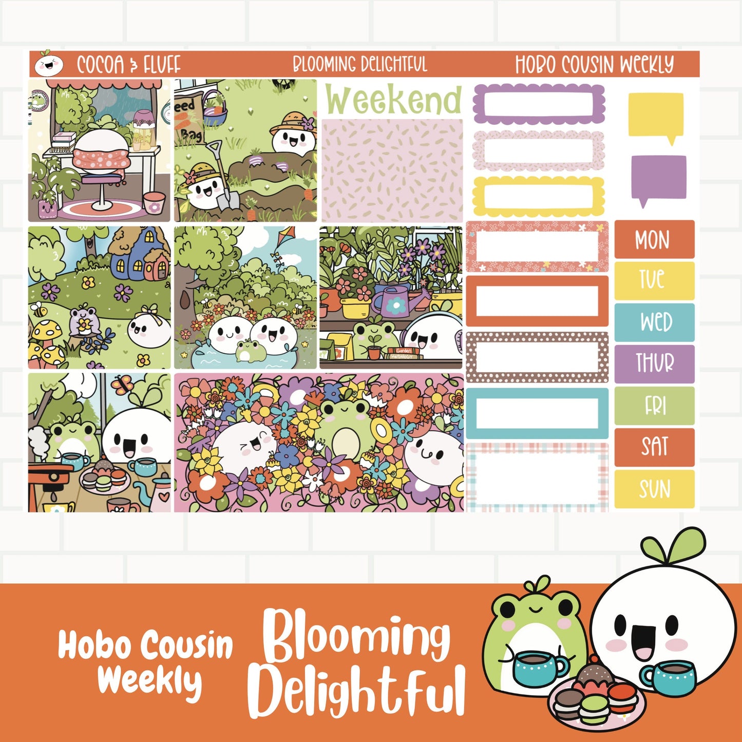 Blooming Delightful Hobonichi Cousin Weekly Sticker Kit