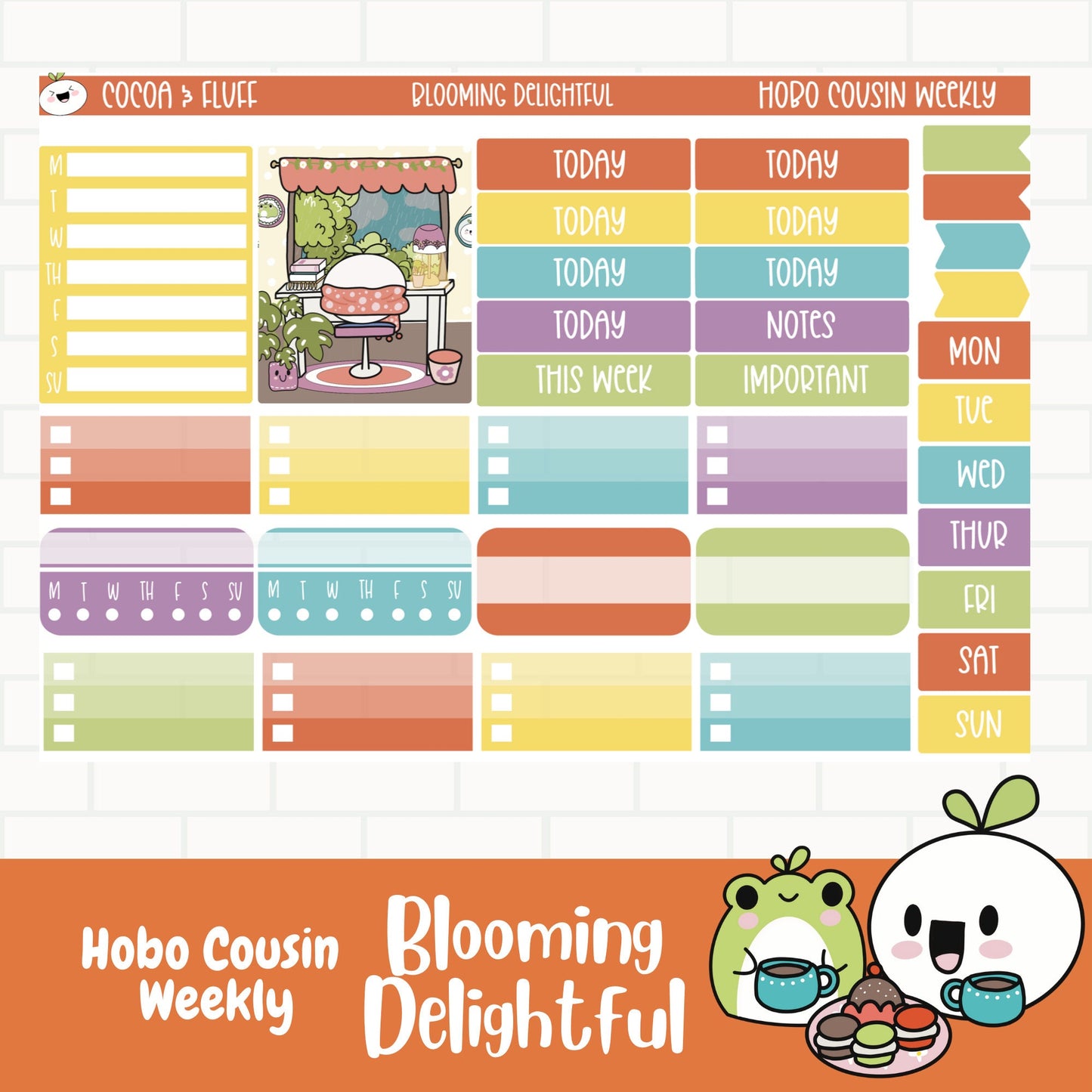 Blooming Delightful Hobonichi Cousin Weekly Sticker Kit