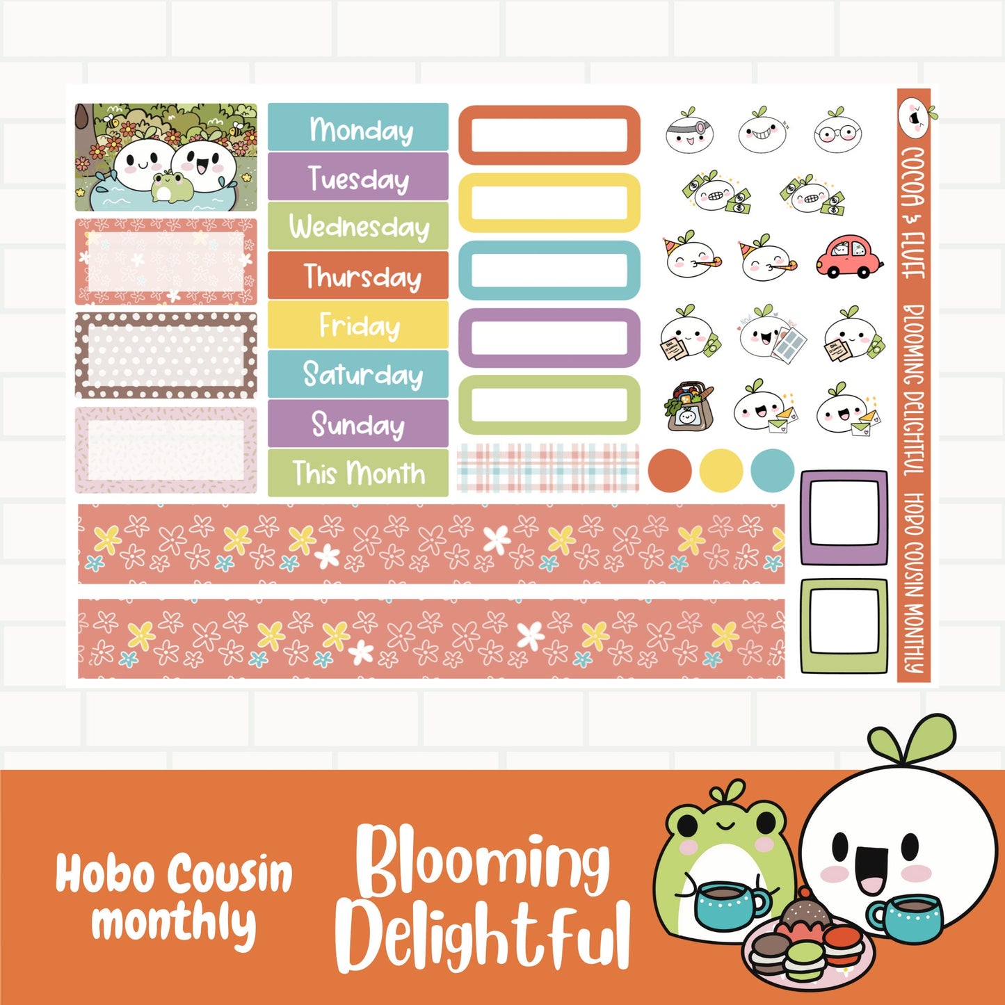 Blooming Delightful Hobonichi Cousin Monthly Sticker Kit