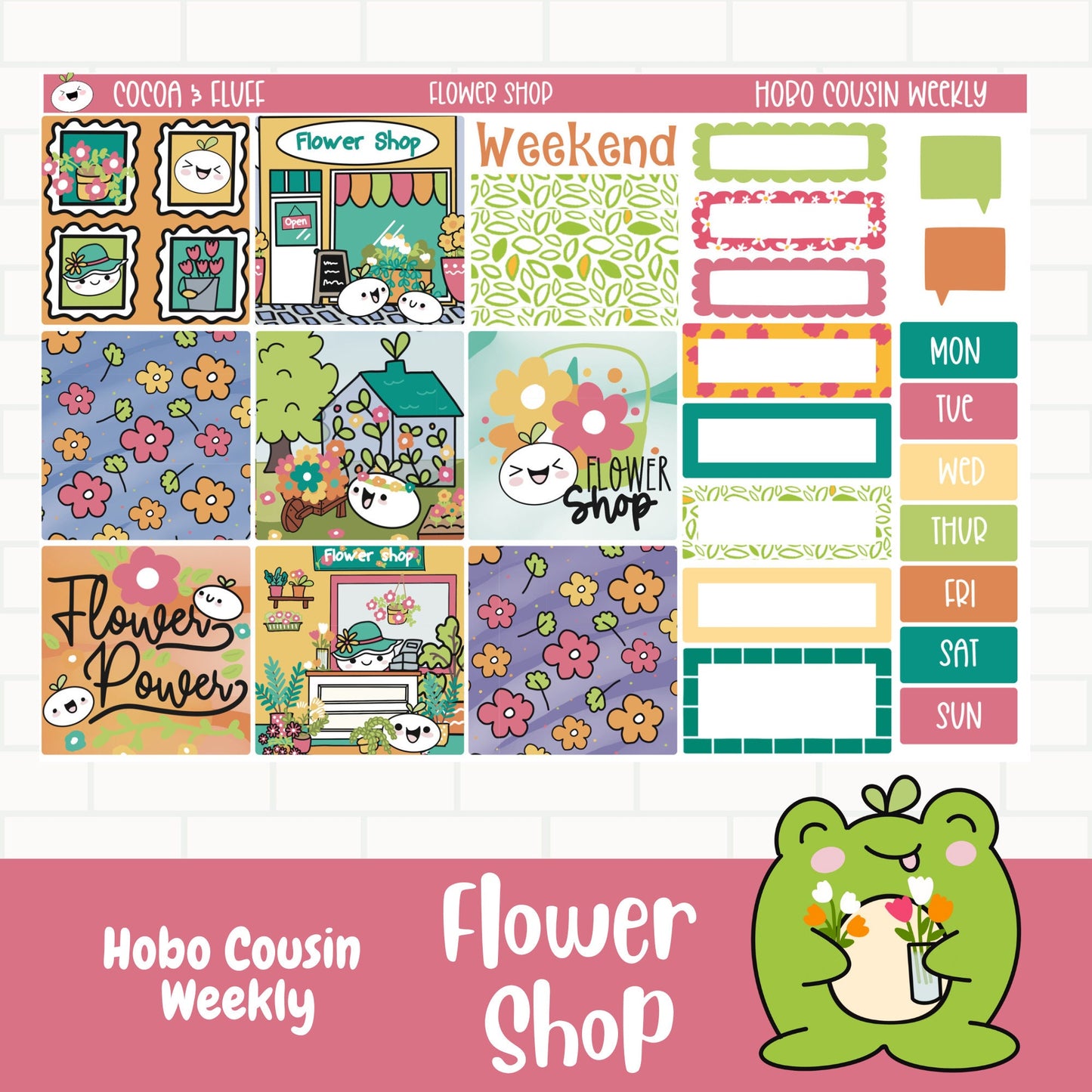 Flower Shop Hobonichi Cousin Weekly Sticker Kit