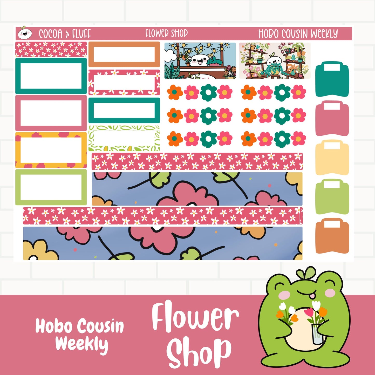 Flower Shop Hobonichi Cousin Weekly Sticker Kit