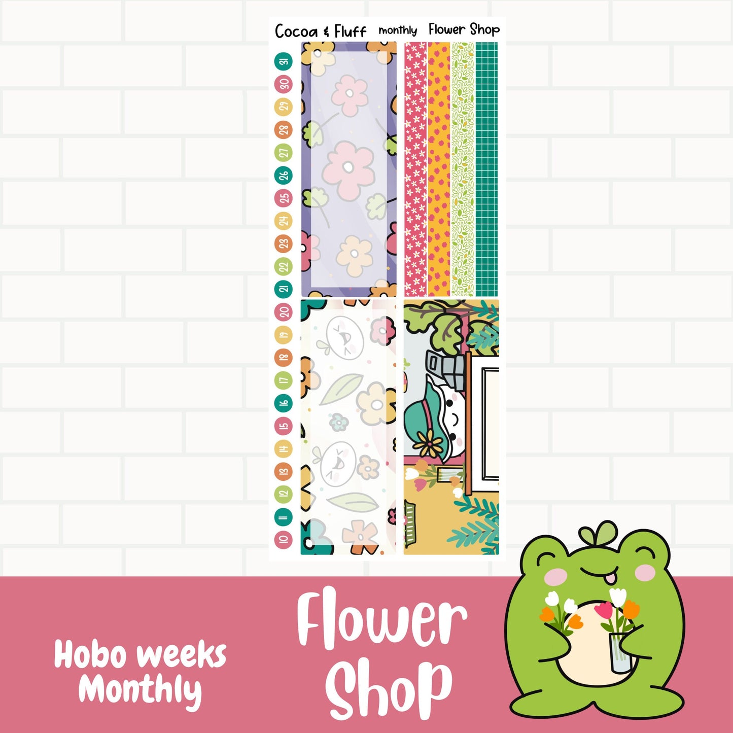 Flower Shop Hobonichi Weeks Monthly Sticker Kit