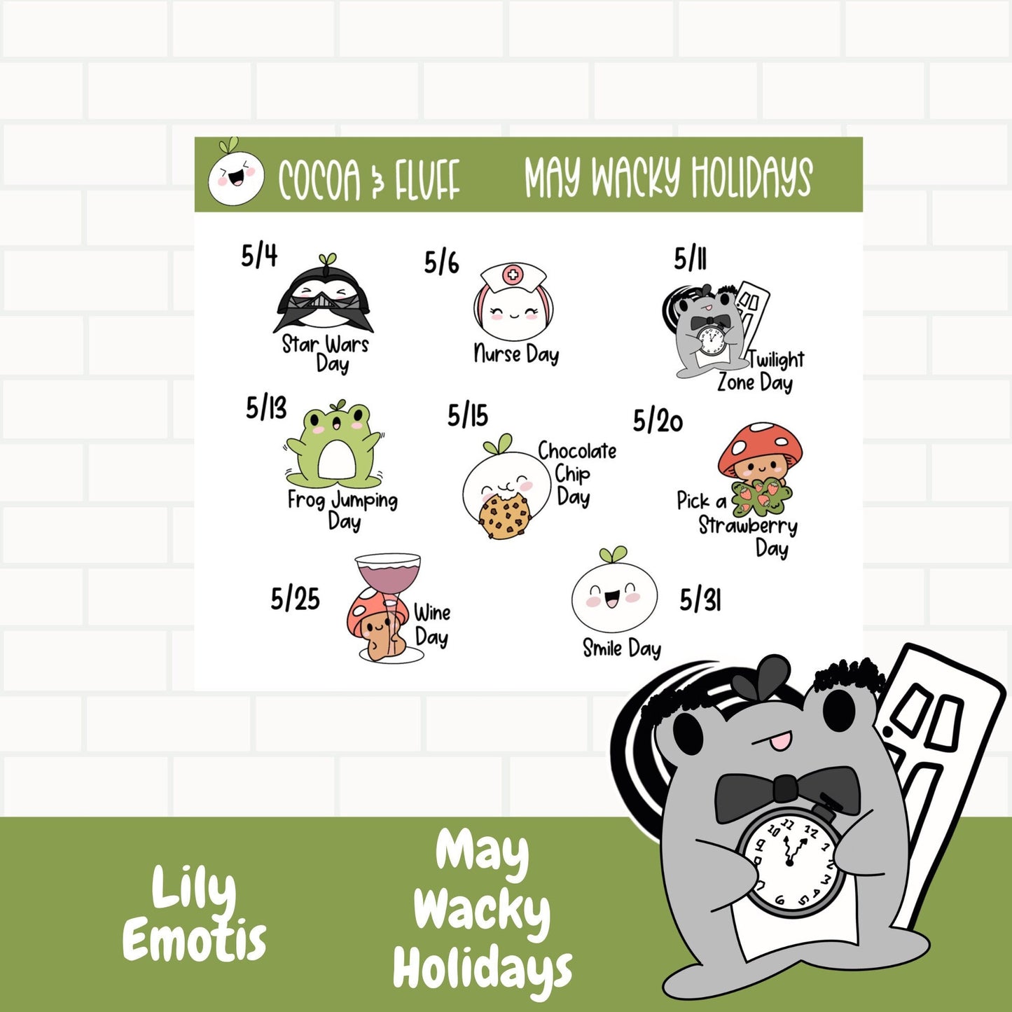 Wacky Holidays Leafy Planner Icons