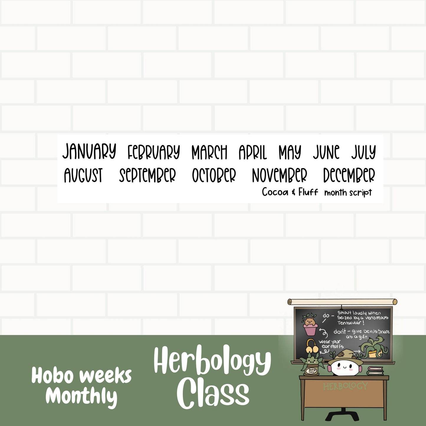 Herbology Class Hobonichi Weeks Monthly Sticker Kit